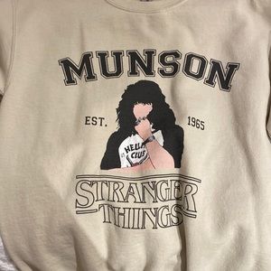 Eddie Munson Cream Color Sweatshirt